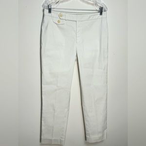 Ralph Lauren Black Label White Dress Pant Trousers with Gold Botton design